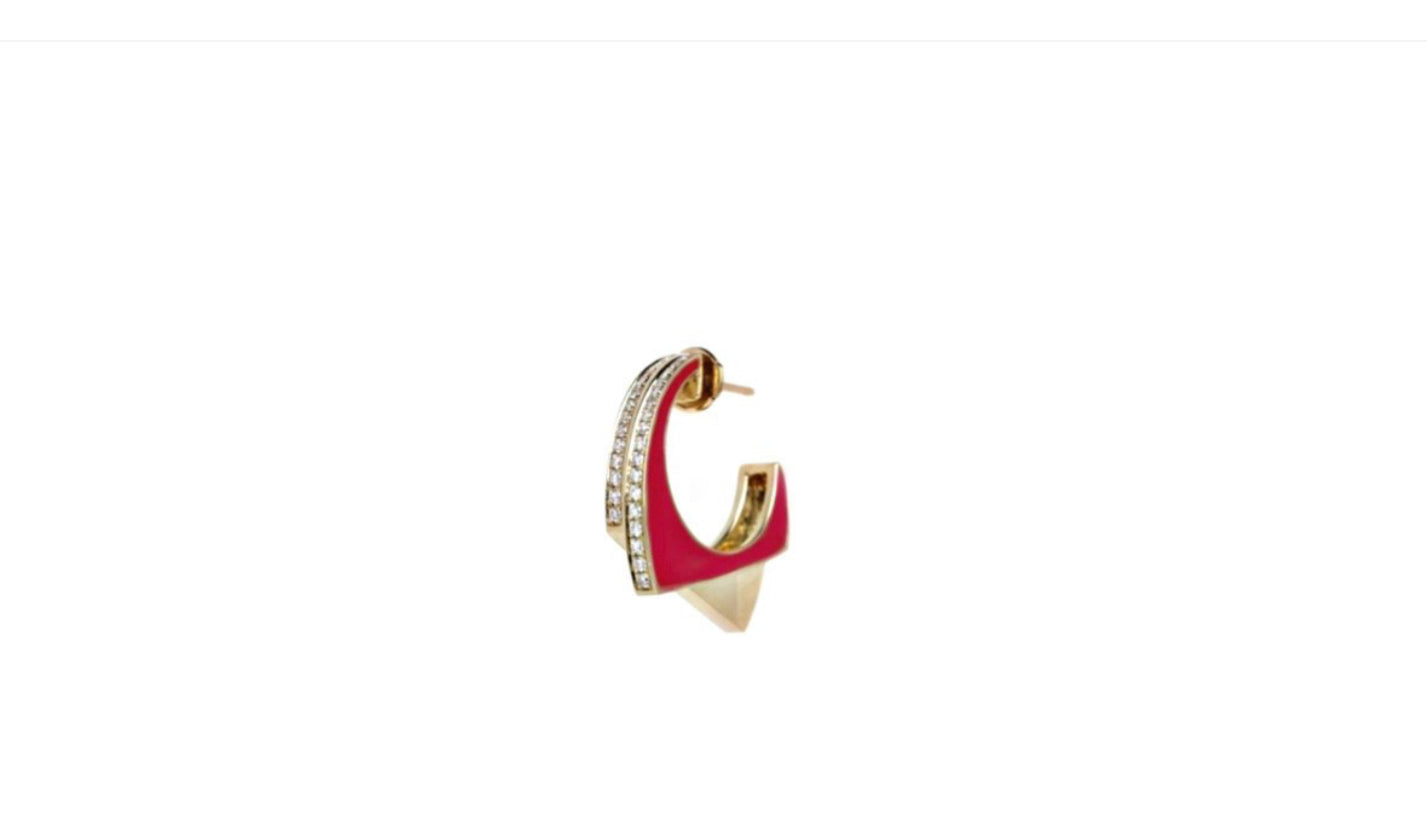 Earring Handcuff Red