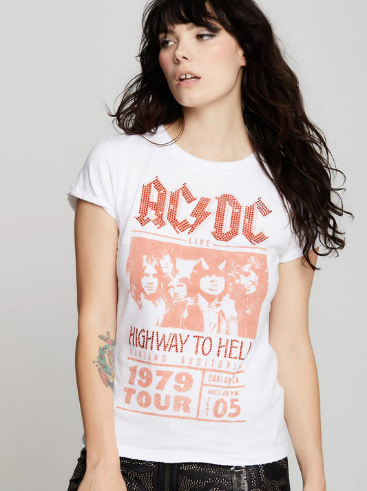 AC/DC Highway to Hell Red Crystals Tee
